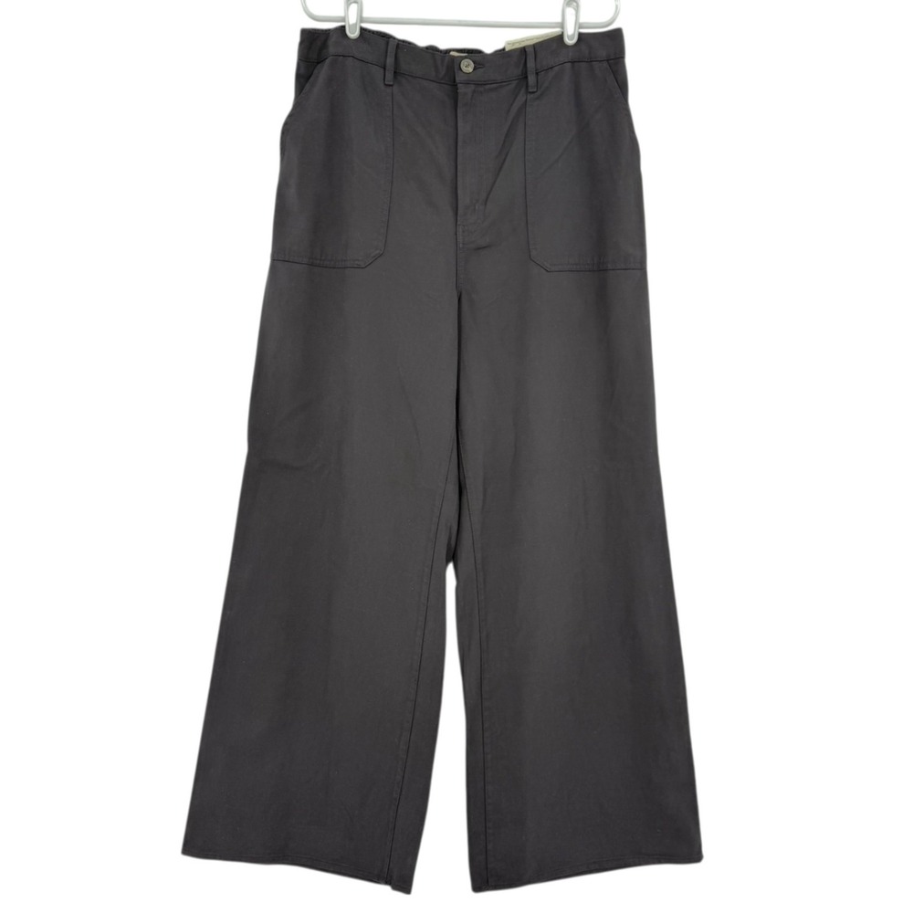 a.n.a Women's Highest Rise Elastic Back Waist Wide-Leg Black Pants Size 18 NWT